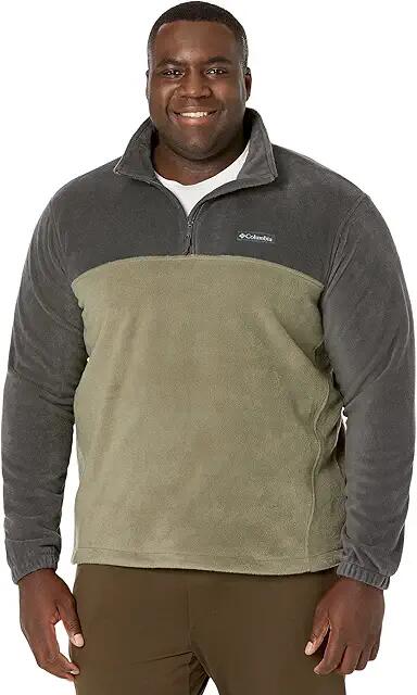 Columbia Big Tall Steens Mountain 1/2 Zip (Shark/Stone Green) Men's Sweatshirt Cover