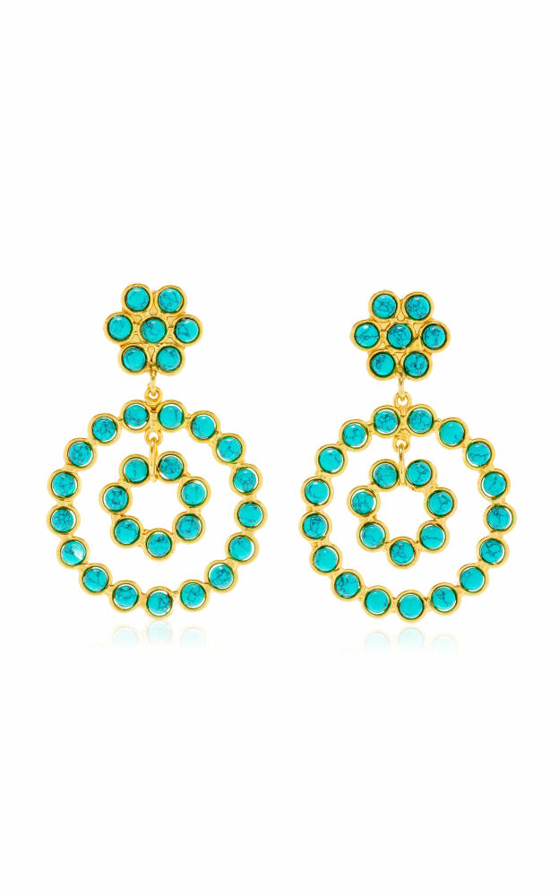 Sylvia Toledano - Happy Flower 22K Gold-Plated Turquoise Earrings - Blue - Gifts For Her Cover