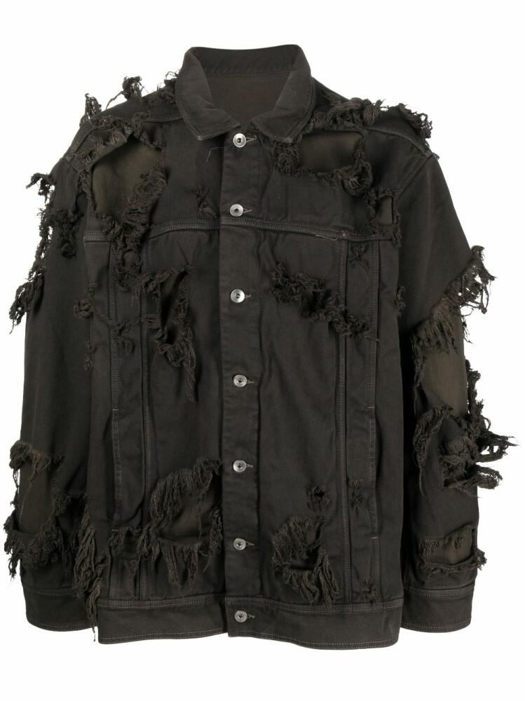 Rick Owens DRKSHDW layered detailed jacket - Brown Cover