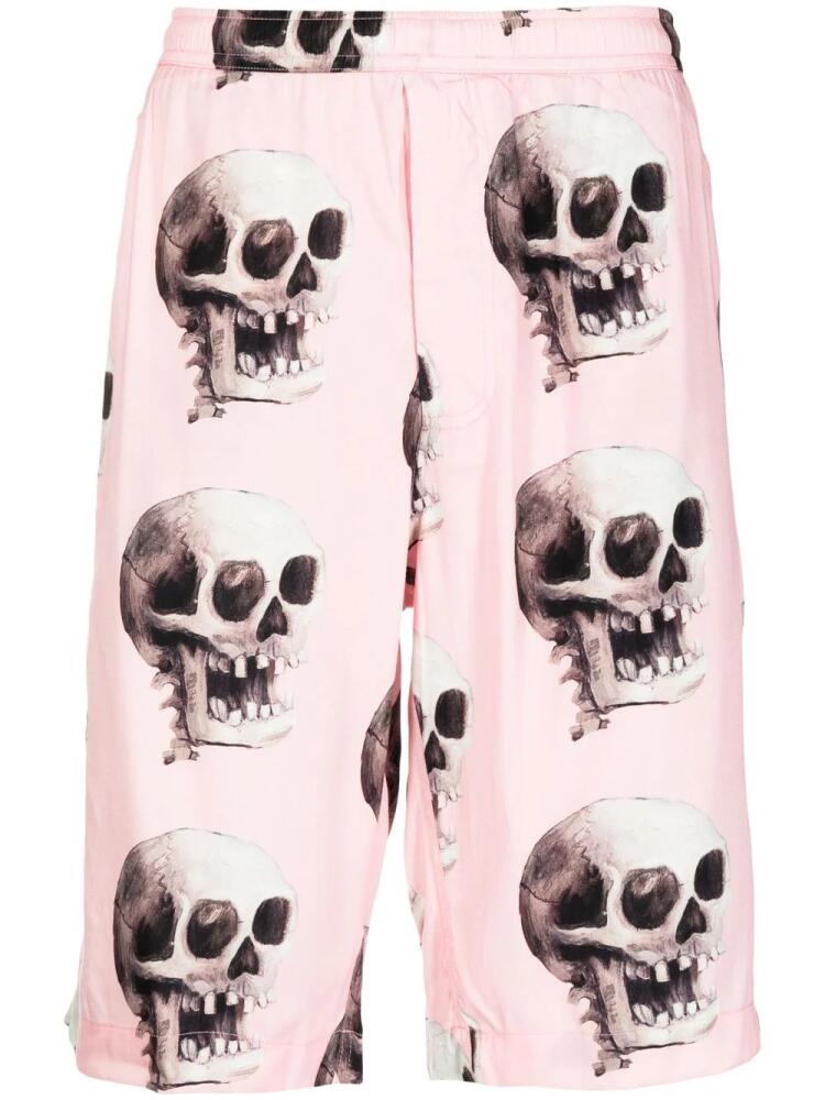 Endless Joy Skull graphic-print Bermuda shorts - Pink Cover