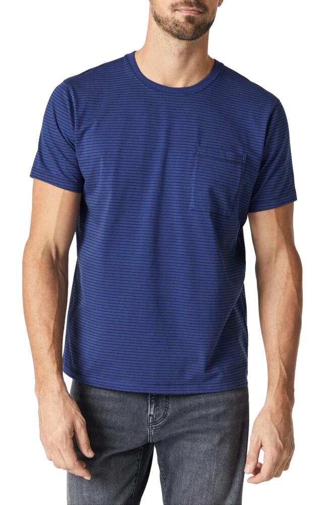 Mavi Jeans Stripe Cotton Pocket T-Shirt in Twilight Blue Cover