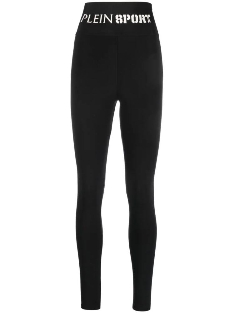 Plein Sport Baroque-Tiger high-waist leggings - Black Cover