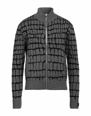 Versace Man Cardigan Lead Virgin Wool, Viscose, Polyamide, Calfskin Cover