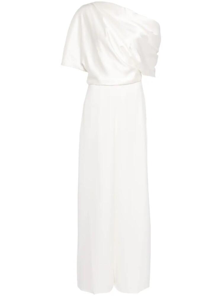 Amsale draped wide-leg jumpsuit - White Cover