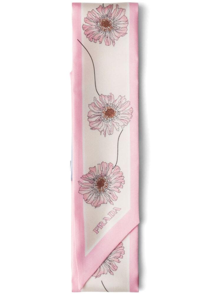 Prada printed silk tie - Pink Cover