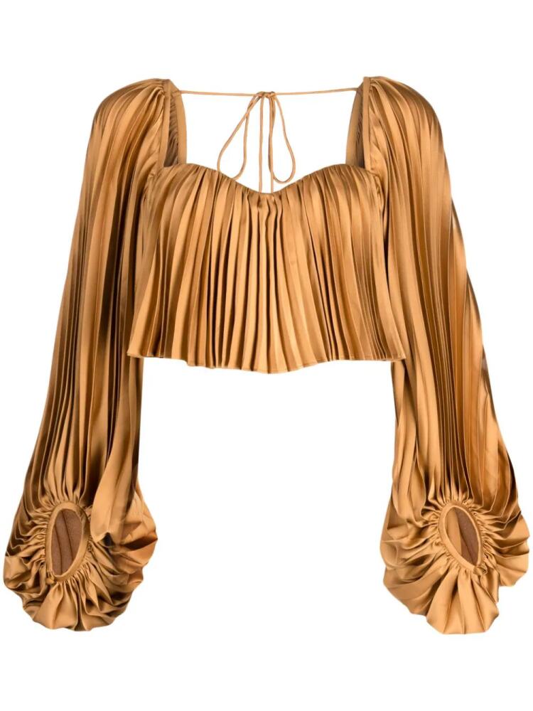 Acler Moston pleated cropped top - Brown Cover