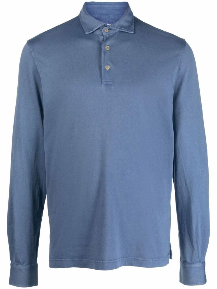 Fedeli long-sleeve polo shirt - Blue Cover