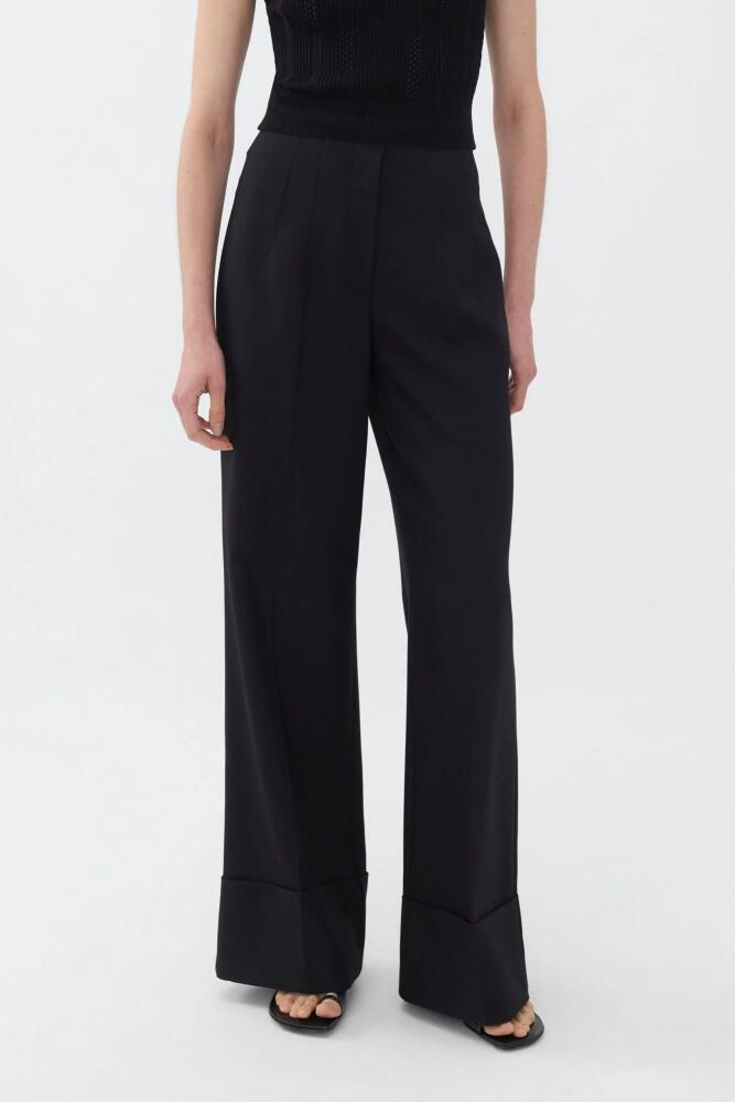 Nocturne High-Waist Flowy Palazzo Pants in Black Cover