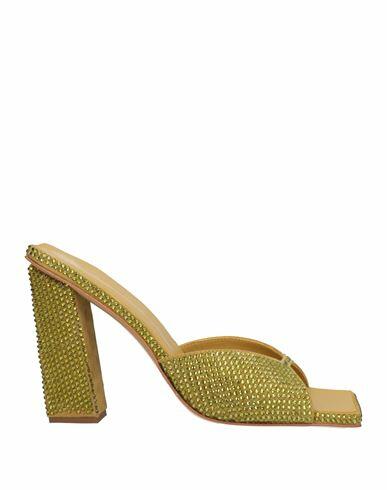 Gia / Rhw Woman Sandals Acid green Soft Leather Cover