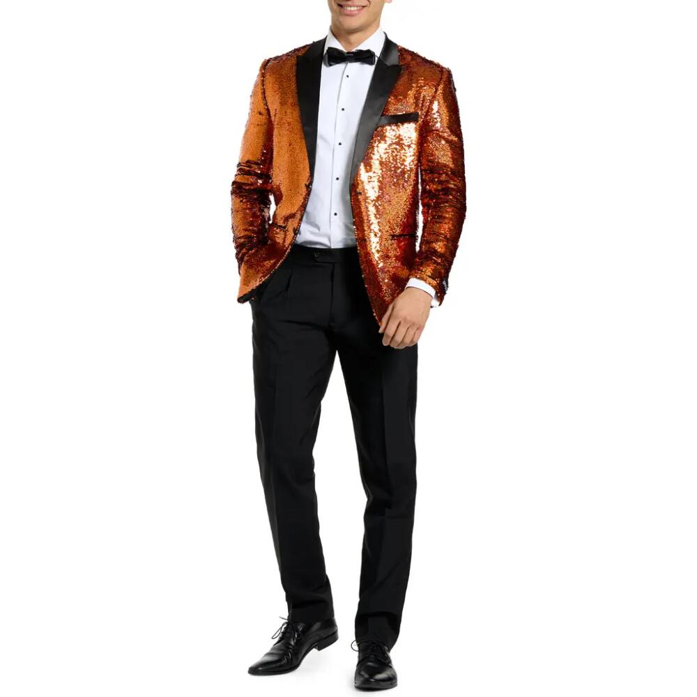 OppoSuits Sapphire Sequin Two-Piece Tuxedo & Bow Tie in Gold Cover