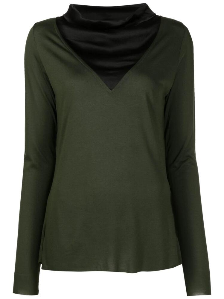 Uma | Raquel Davidowicz cowl-neck long-sleeve T-shirt - Green Cover