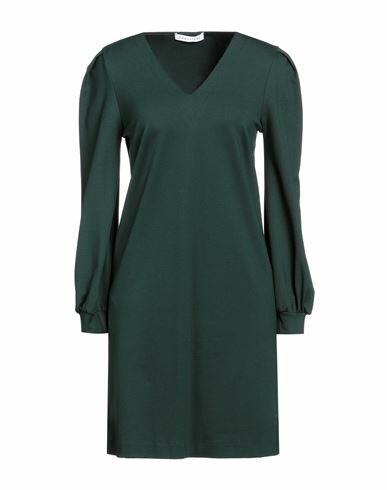 Caractère Woman Mini dress Dark green Viscose, Polyamide, Elastane Cover