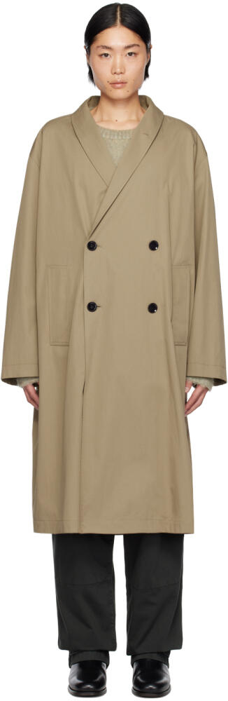 LEMAIRE Beige Wrap Collar Trench Coat Cover