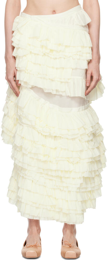 Yuhan Wang Off-White Ruffled Skirt Cover