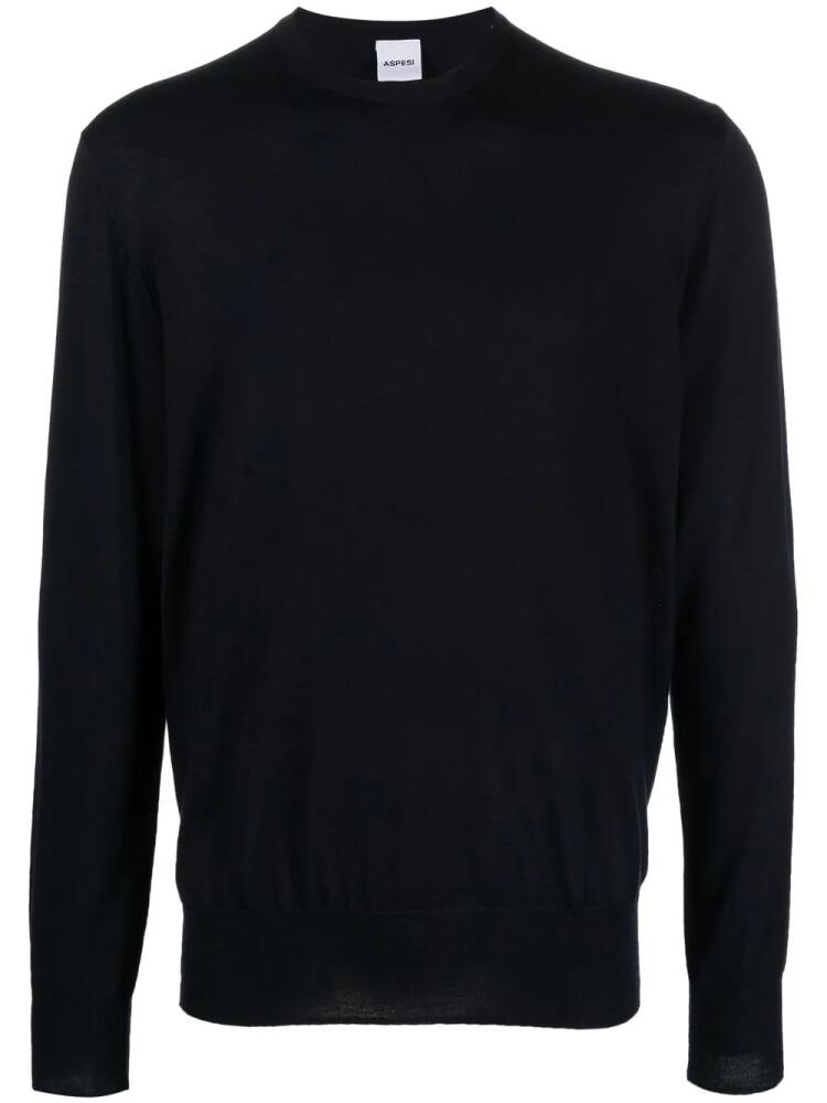 ASPESI crew-neck virgin wool jumper - Blue Cover