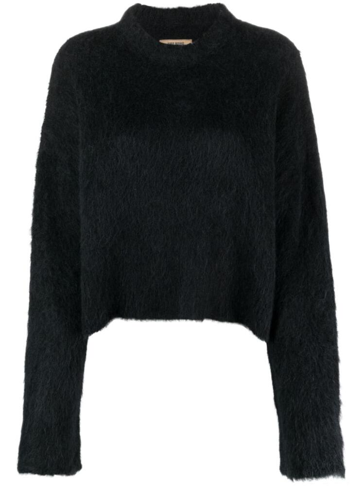 Uma Wang round-neck brushed-effect top - Black Cover