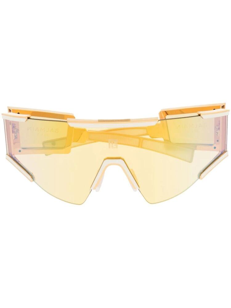 Balmain Eyewear transparent mask-frame sunglasses - Gold Cover