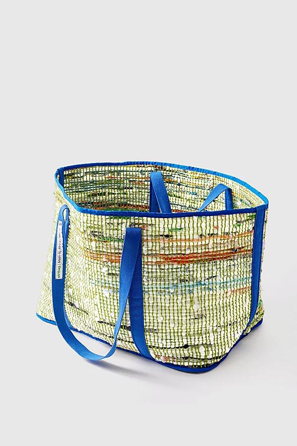 ANYBAG Recycled Weekender Woven Tote Bag in Summer Sky Cover