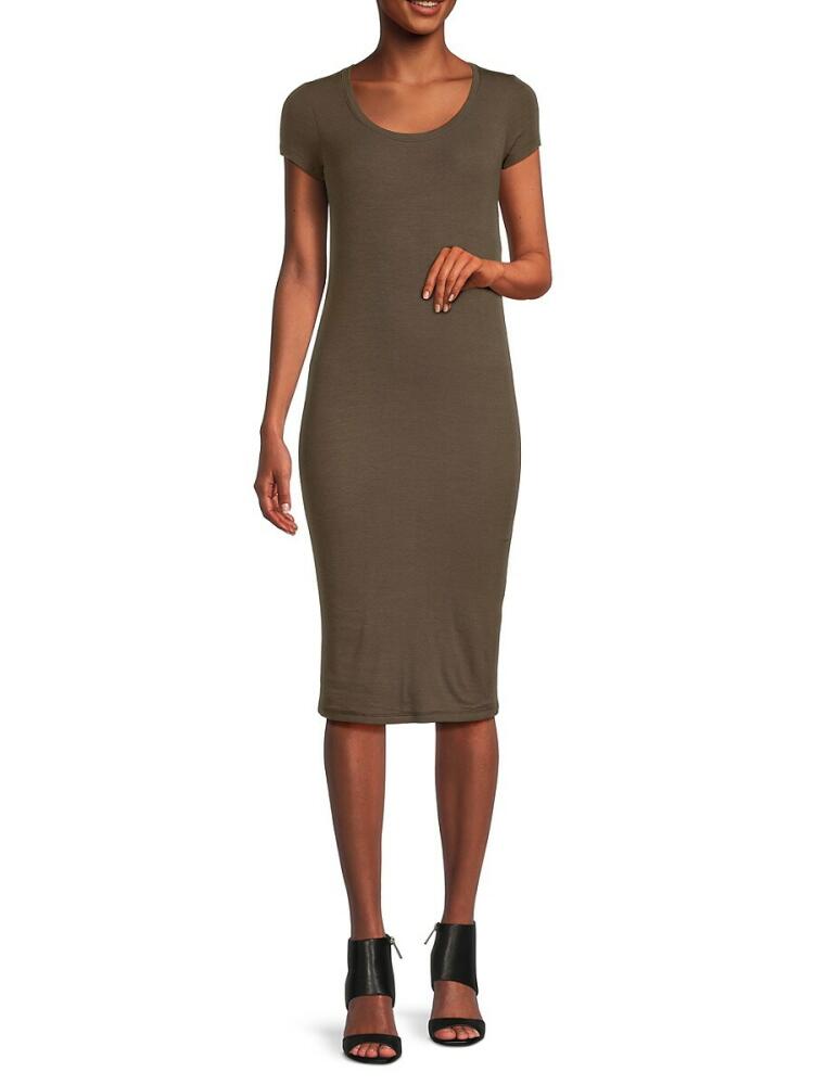 ATM Anthony Thomas Melillo Women's Ribbed Modal Tshirt Dress - Bark Cover