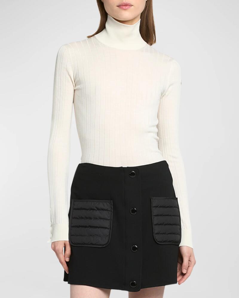 Moncler Wool Cashmere Blend Ribbed Turtleneck Cover