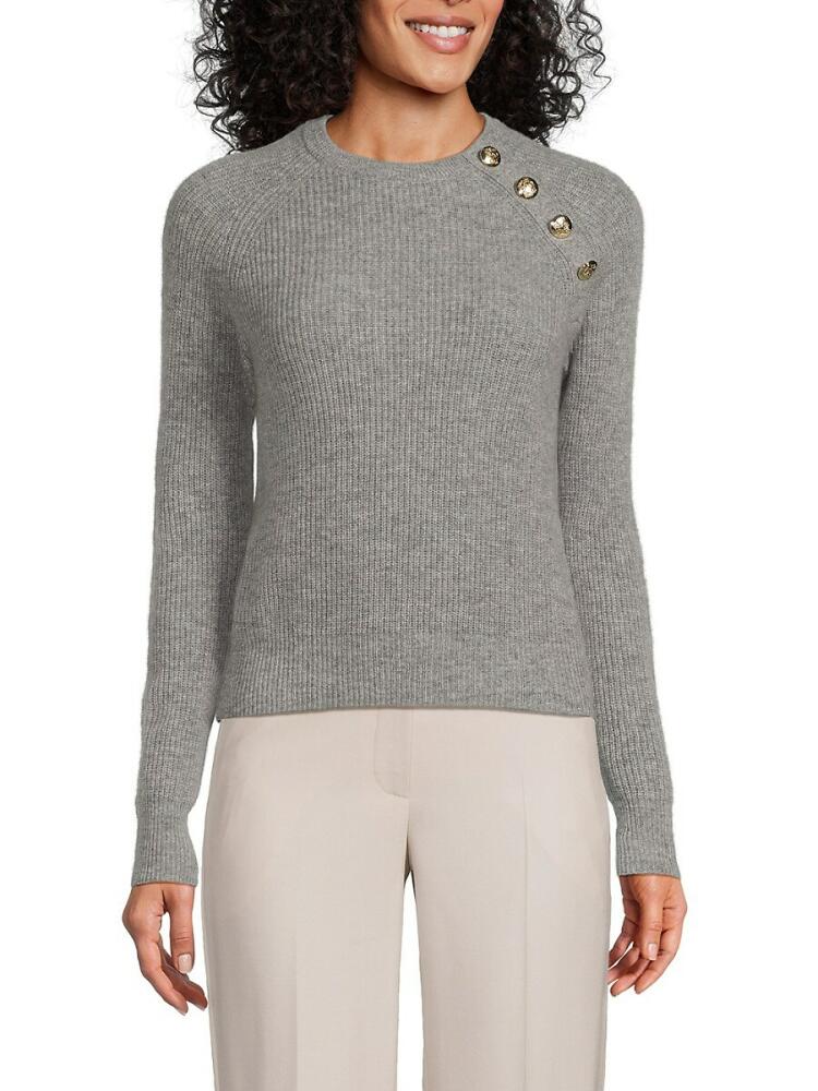 Bruno Magli Women's Cashmere Button Sweater - Grey Cover