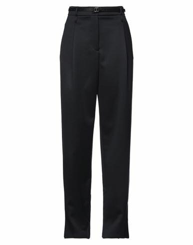 Giorgio Armani Woman Pants Black Wool, Ovine leather Cover