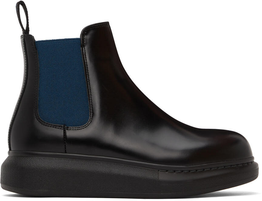 Alexander McQueen Black & Blue Hybrid Ankle Boots Cover