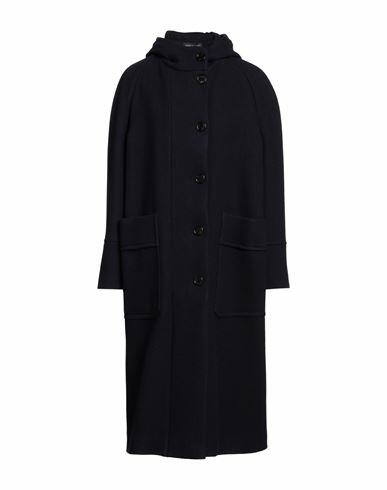 Sealup Woman Coat Midnight blue Wool, Polyamide, Cotton Cover