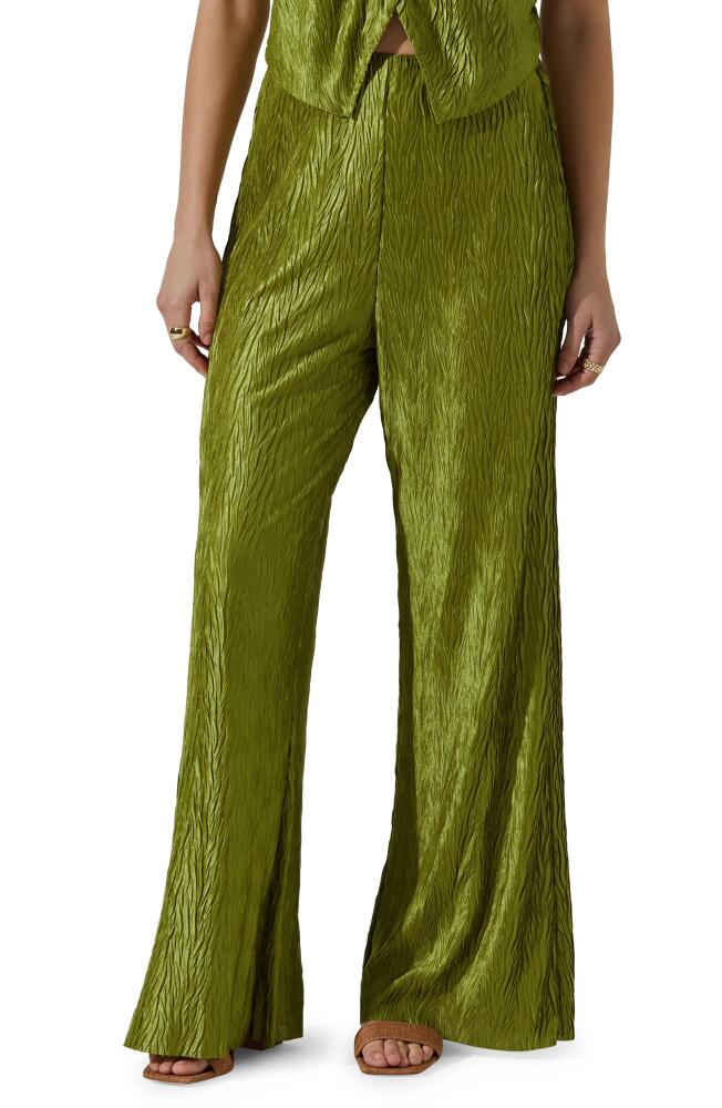 ASTR the Label Plissé Wide Leg Pants in Avocado Cover