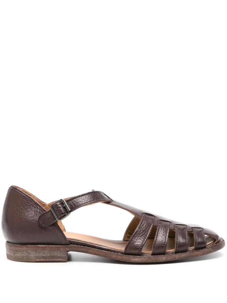 Moma caged leather sandals - Brown Cover