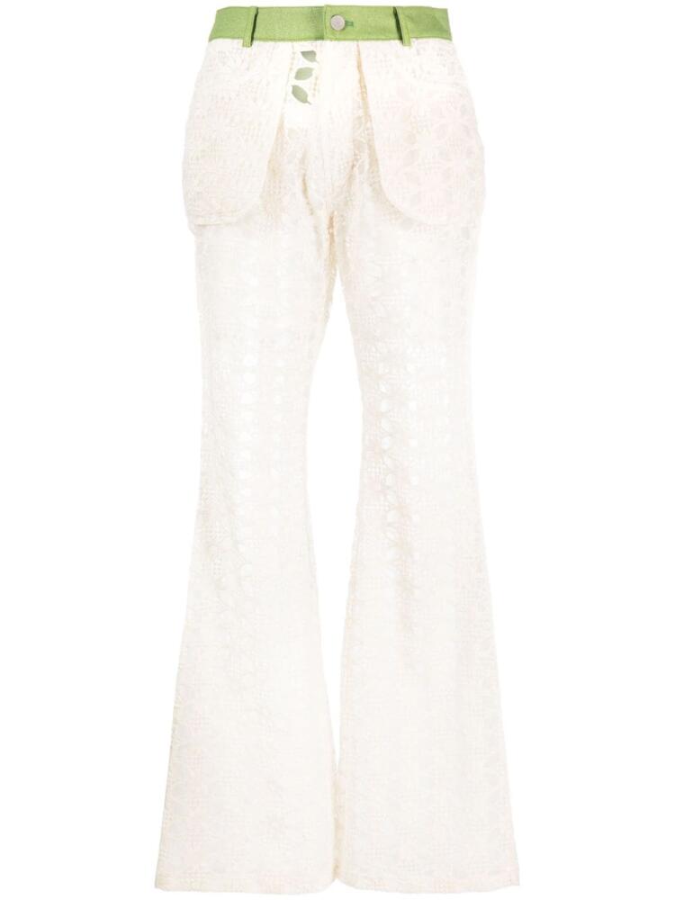 Andersson Bell panelled flared trousers - White Cover