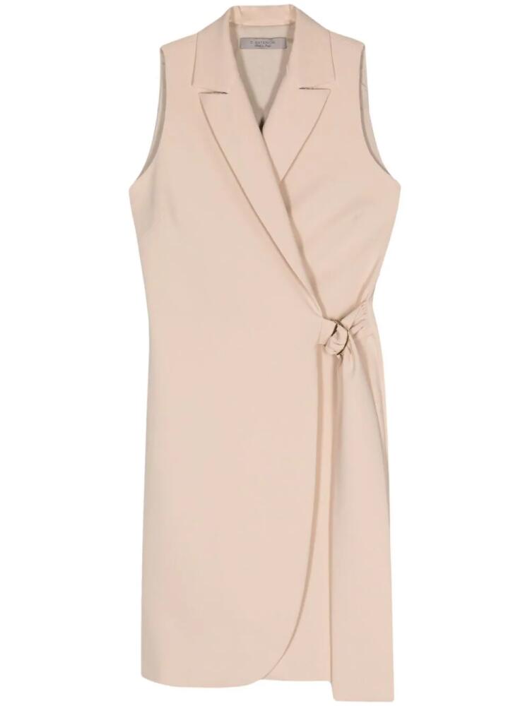 D.Exterior crepe wrap midi dress - Neutrals Cover