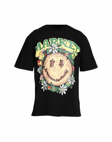 Market Smiley Decomposition T-shirt Man T-shirt Black Cotton Cover