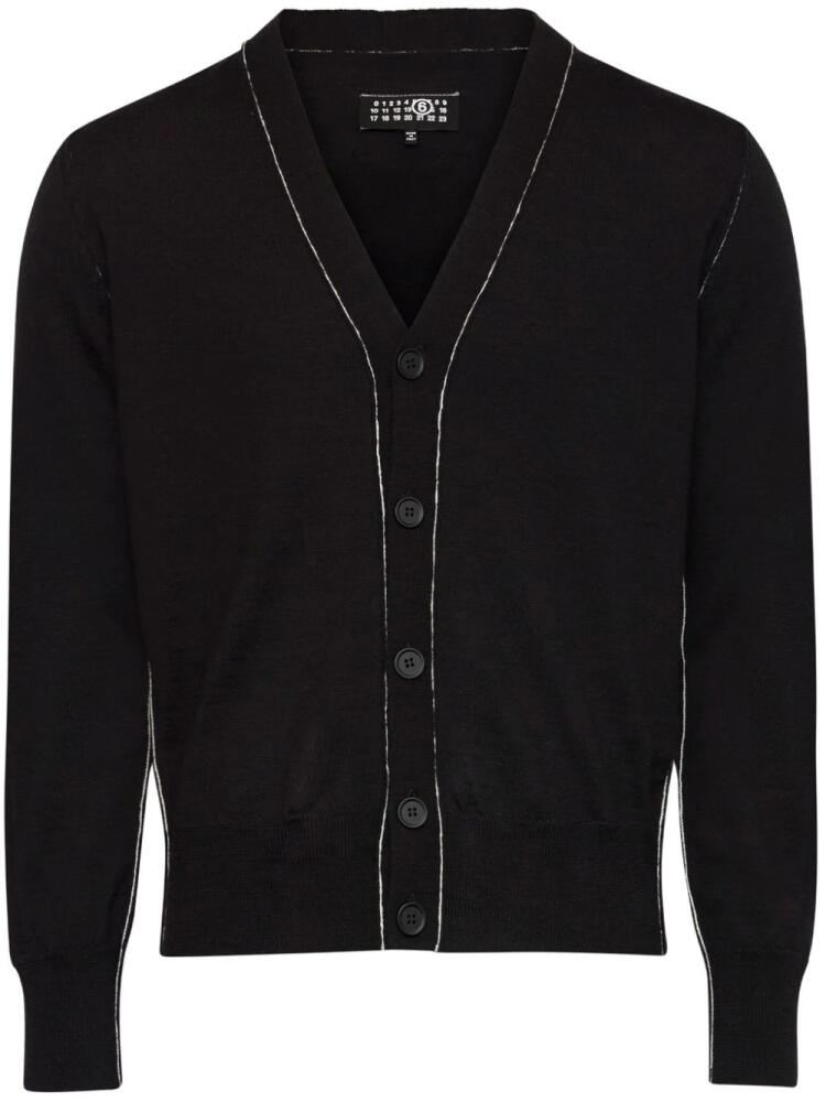 MM6 Maison Margiela single-stitch fine-knit cardigan - Black Cover