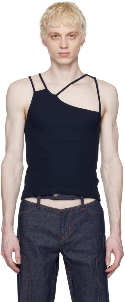 K.NGSLEY Navy Fist Tank Top Cover