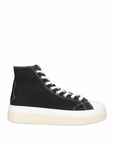 Isabel Marant Man Sneakers Black Cotton, Soft Leather Cover