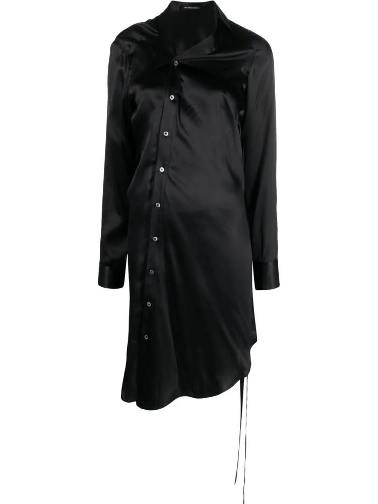 Ann Demeulemeester asymmetric silk shirt dress - Black Cover