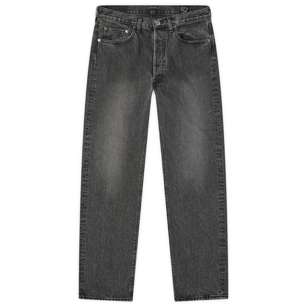 orSlow Men's 105 90S Stone Wash Standard Jeans in Black Denim Stone Cover