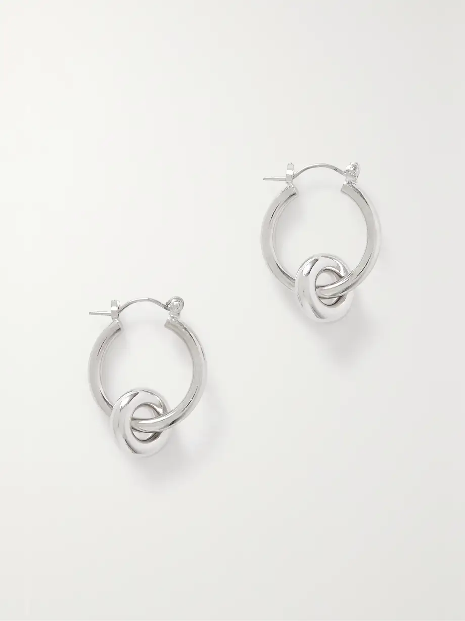 Laura Lombardi - + Net Sustain Isola Recycled Platinum-plated Hoop Earrings - Silver Cover