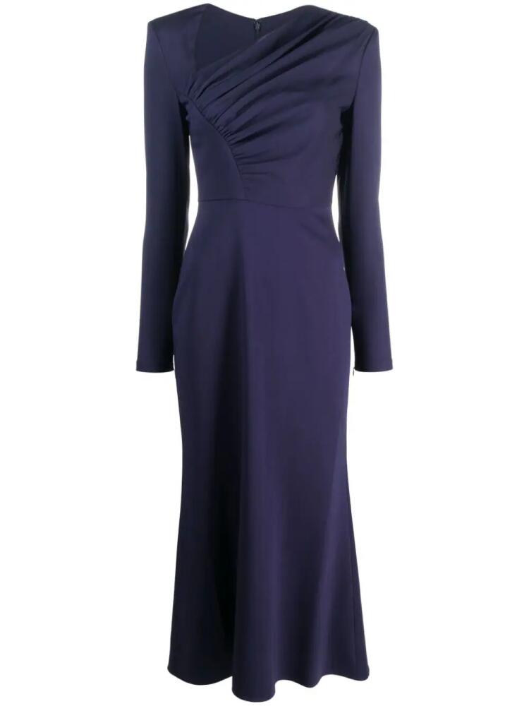 Roland Mouret asymmetric long-sleeve midi dress - Blue Cover