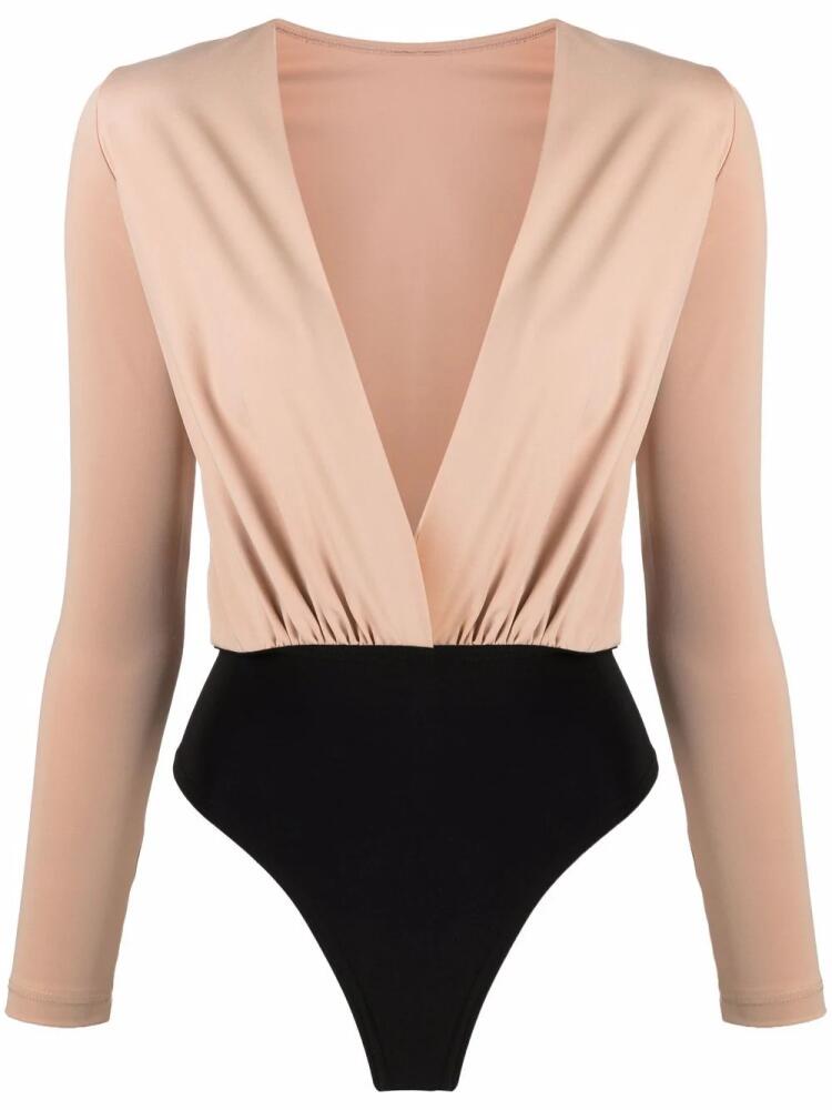 Alchemy x Lia Aram plunge V-neck bodysuit - Neutrals Cover