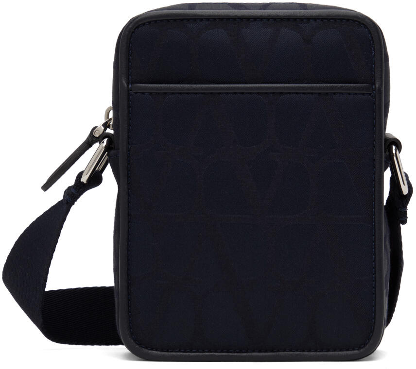 Valentino Garavani Navy Small Iconographe Nylon Messenger Bag Cover