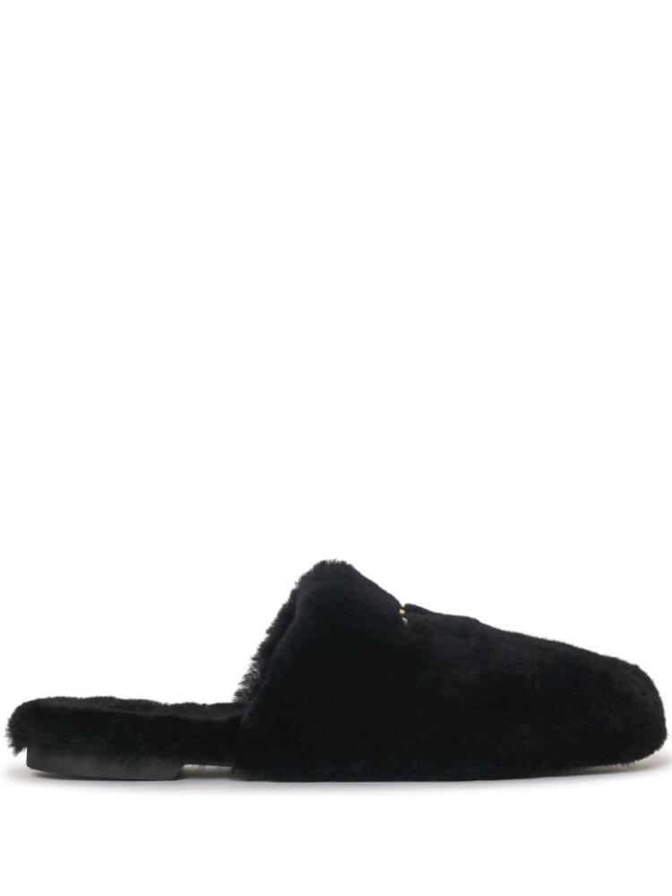 ANINE BING link-detail shearling mules - Black Cover