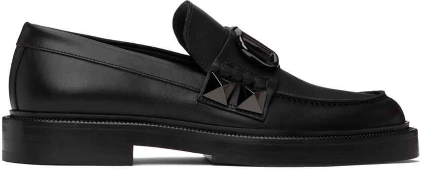 Valentino Garavani Black Stud Sign Loafers Cover