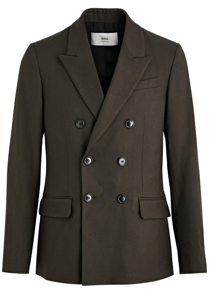 Ami Paris Double-breasted Wool Blazer - Brown Cover