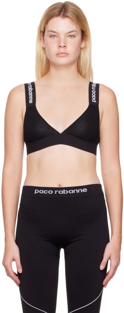 Rabanne Black Viscose Sport Bra Cover