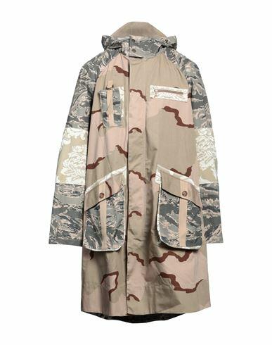 Marine Serre Man Overcoat & Trench Coat Khaki Cotton Cover