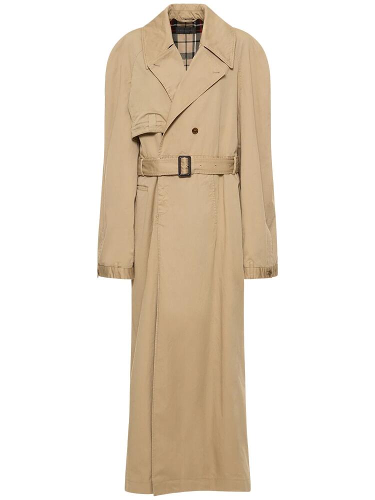 BALENCIAGA Deconstructed Maxi Cotton Trench Coat Cover