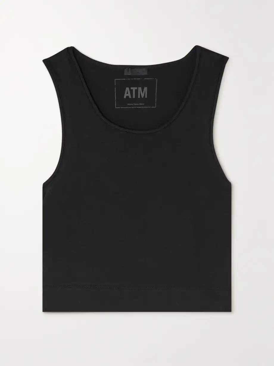 ATM ANTHONY THOMAS MELILLO - Ruched Stretch-pima Cotton-jersey Tank - Black Cover