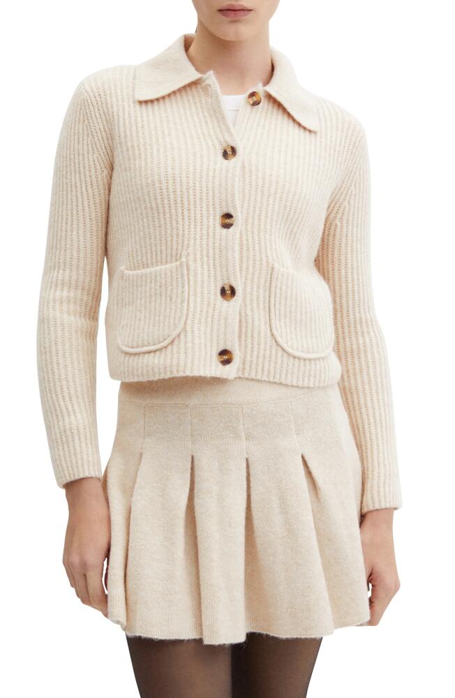 MANGO Marisas Collar Cardigan in Light Pastel Brown Cover